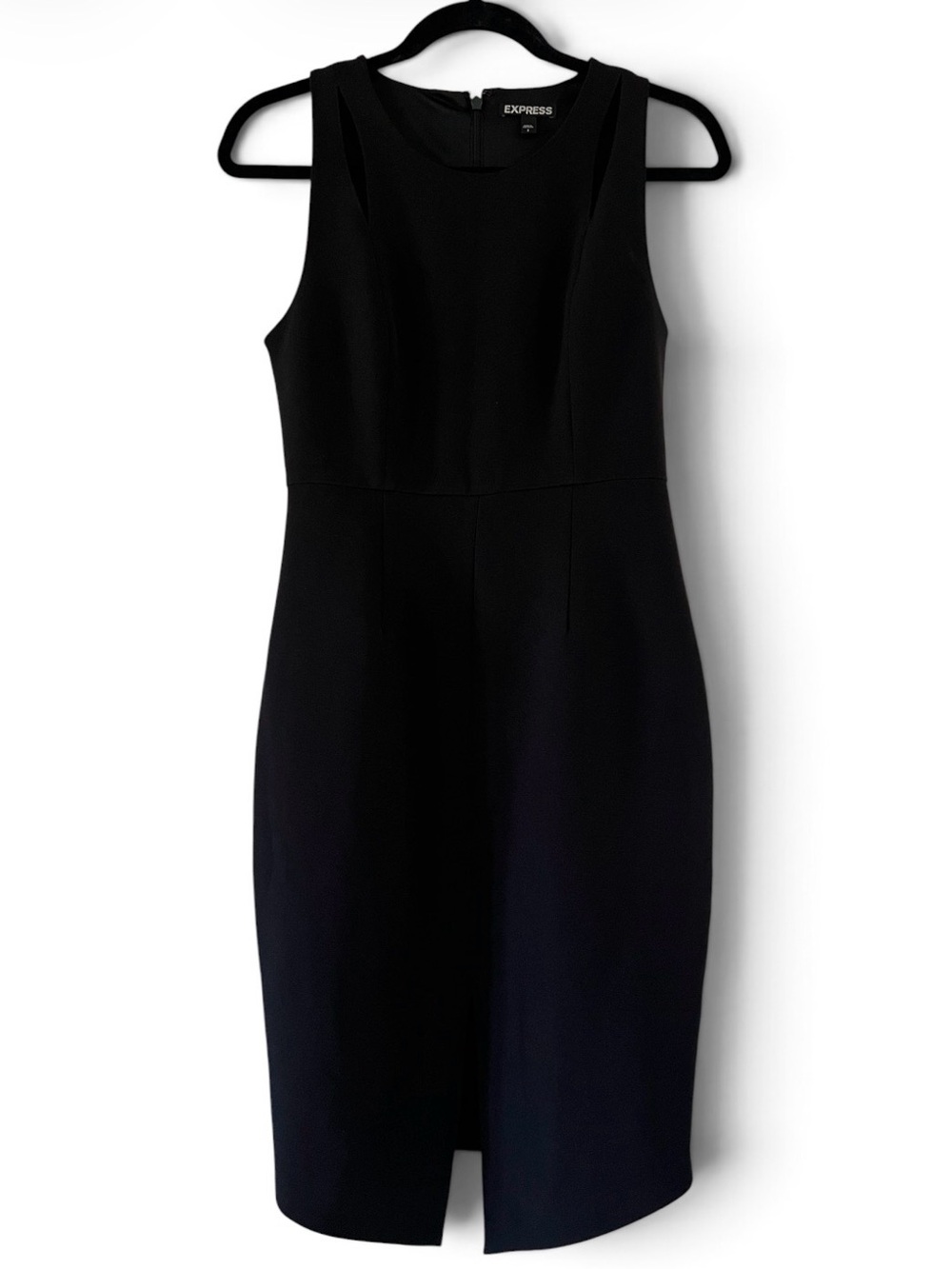 Express Black Sleeveless Sheath Midi Dress